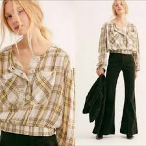 Free people Its the Good Life Plaid Top - Picture 1 of 10